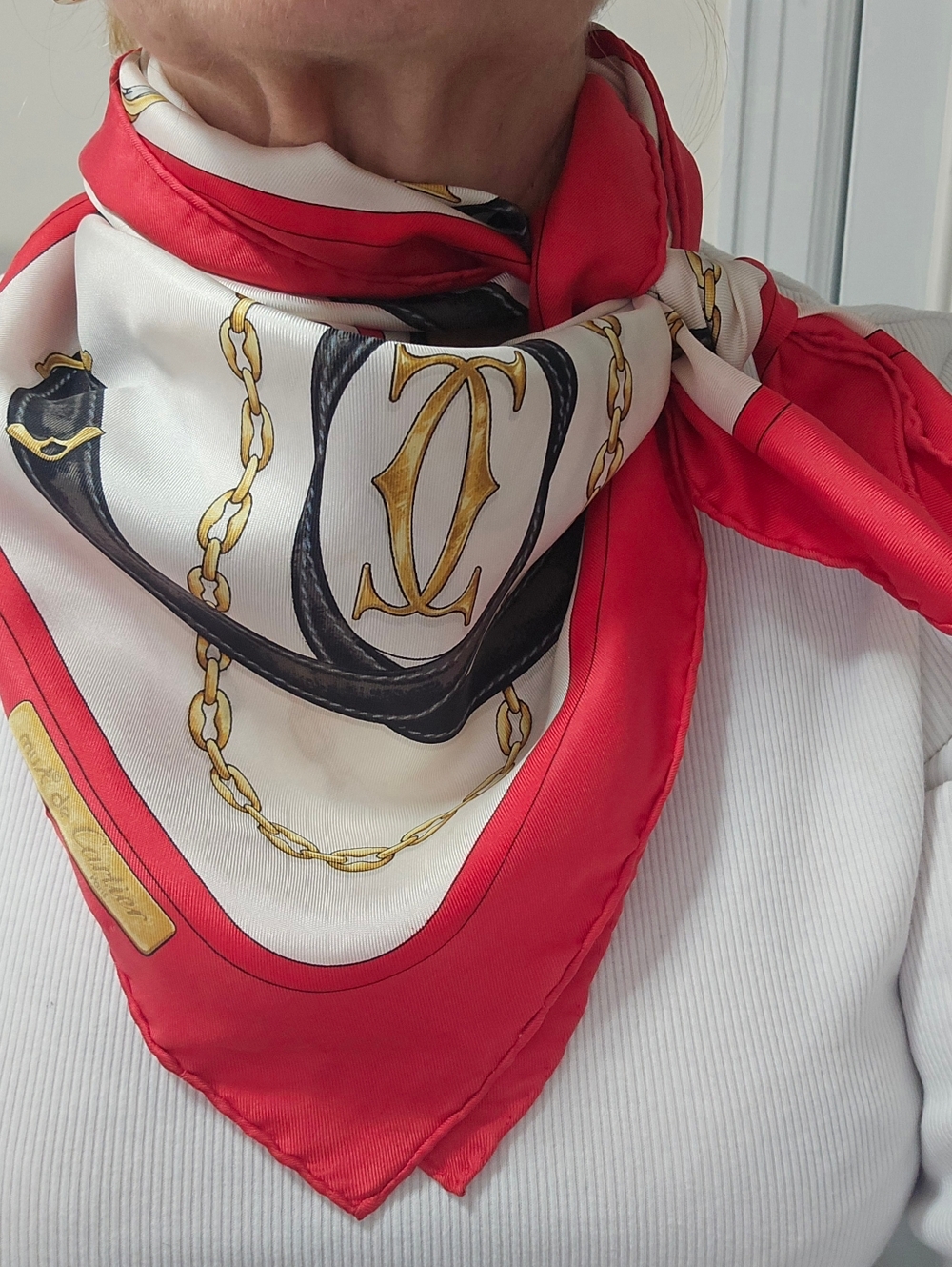 Must de Cartier 100% Silk Vintage Scarf 34" Square
